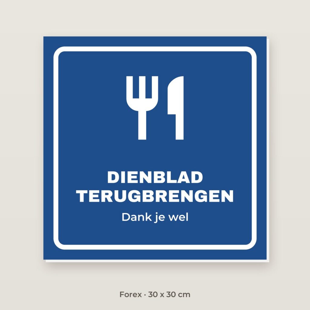 Bordje Dienblad terugbrengen - Forex 30 x 30 cm