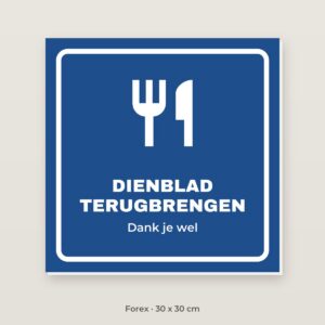 Bordje Dienblad terugbrengen - Forex 30 x 30 cm