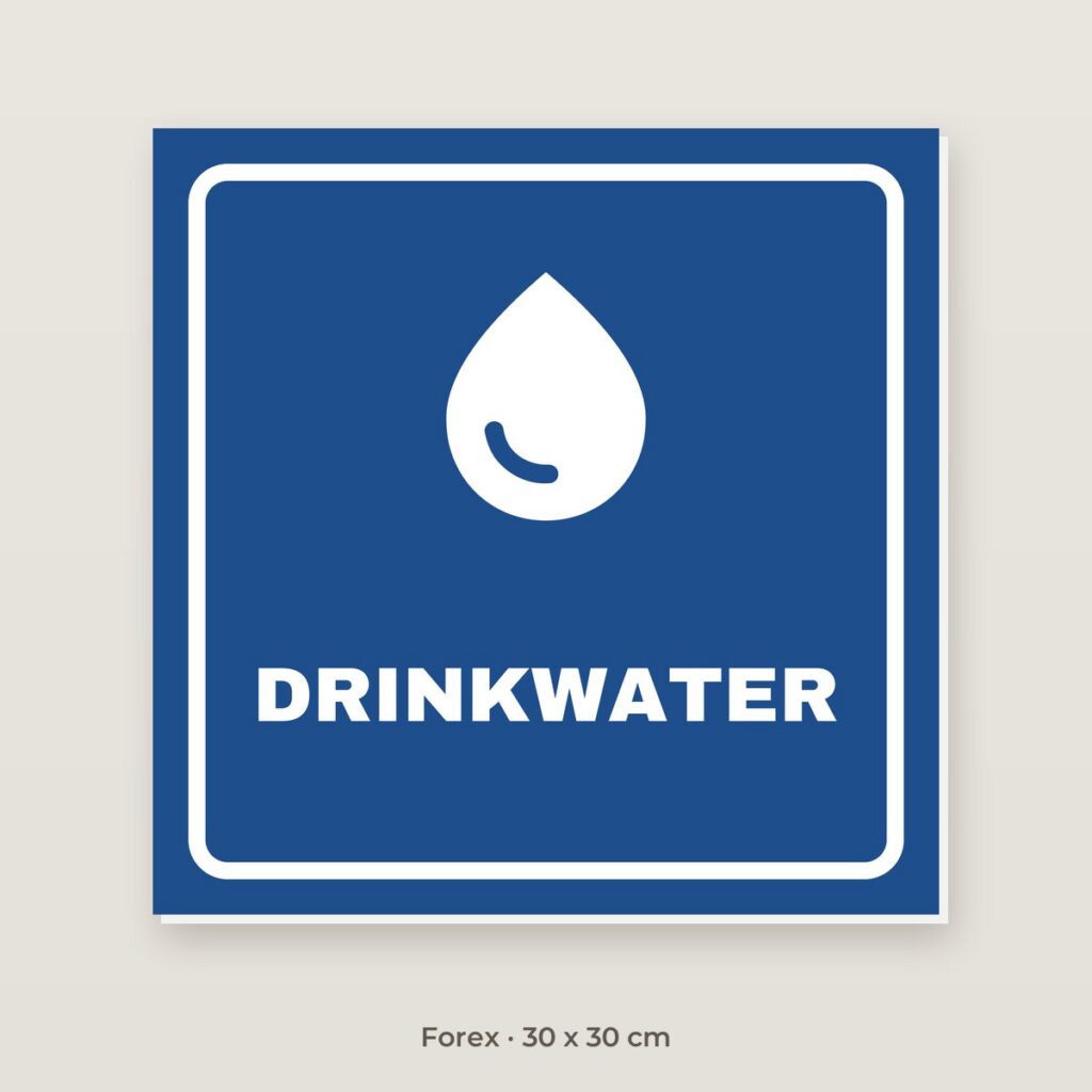 Bordje Drinkwater - Forex 30 x 30 cm