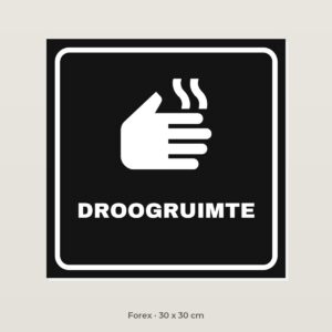 Deurbordje Droogruimte - Forex 30 x 30 cm
