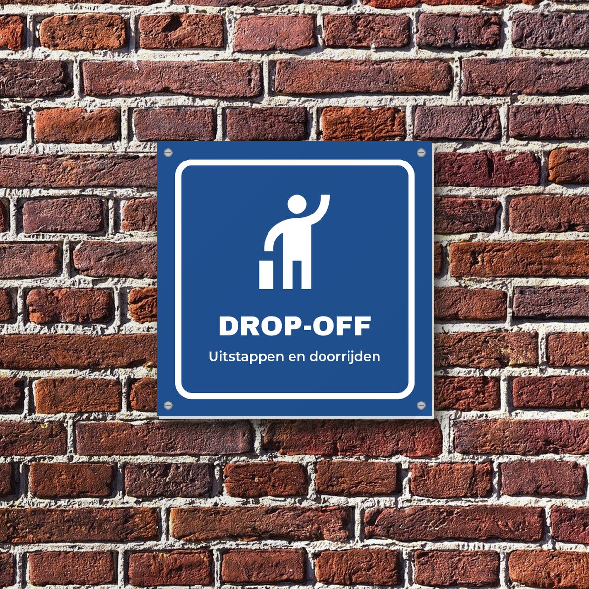 Bordje Drop-off aan de muur