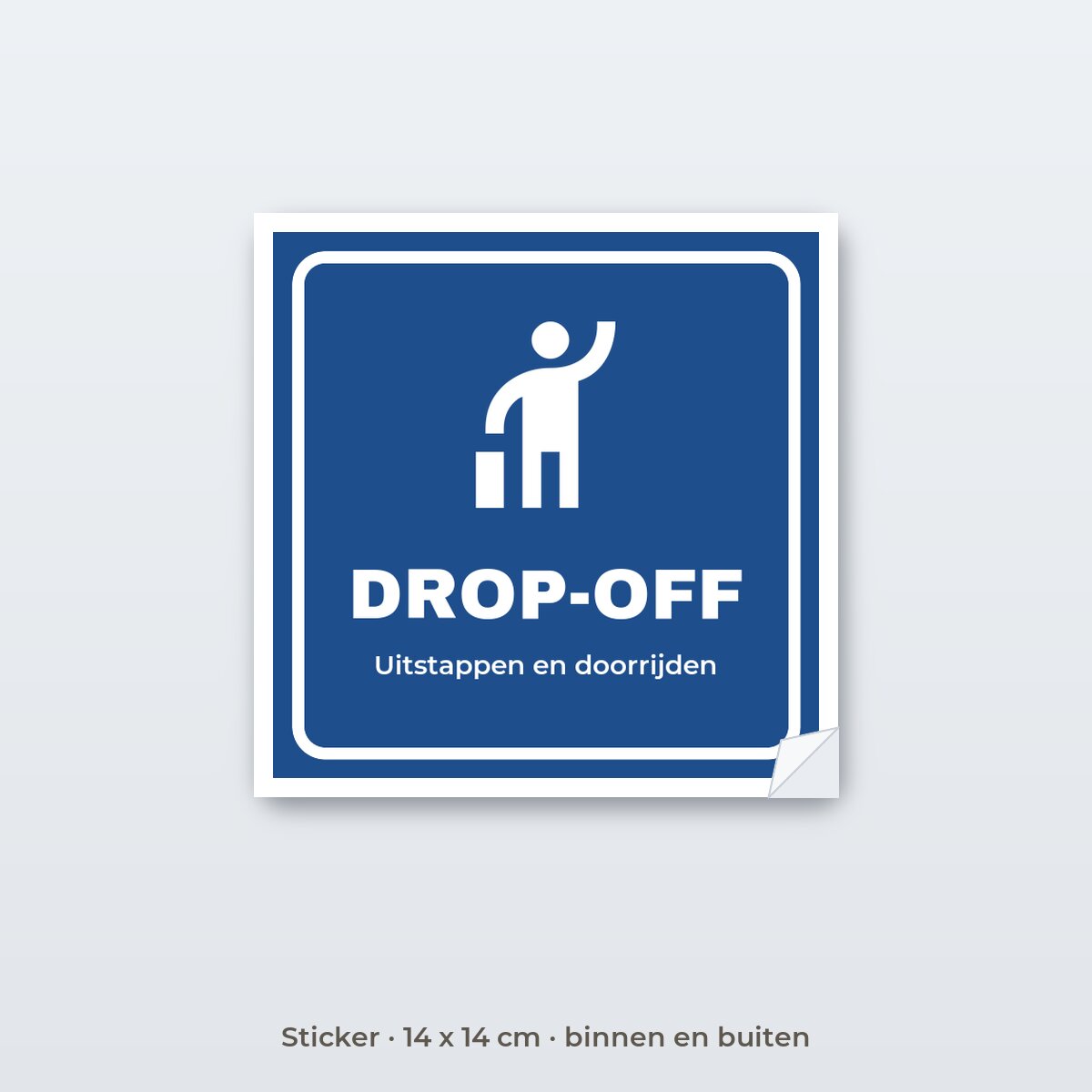 Bordje Drop-off - Sticker 14 x 14 cm