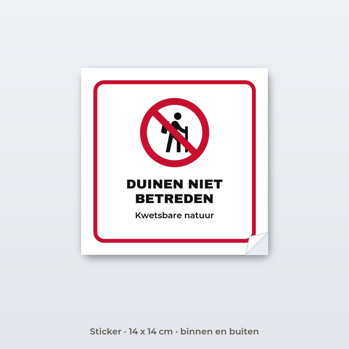Bordje Duinen niet betreden - Sticker 14 x 14 cm