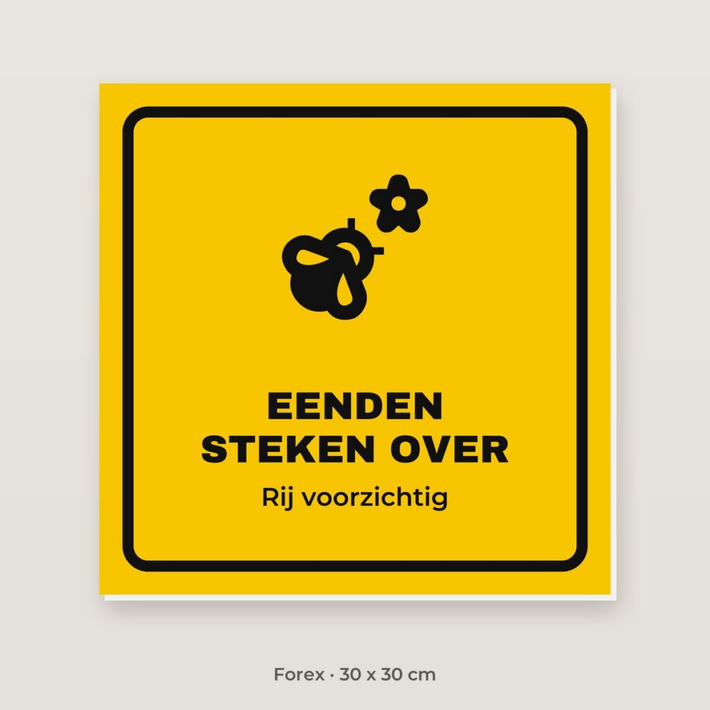 Bordje Eenden steken over - Forex 30 x 30 cm