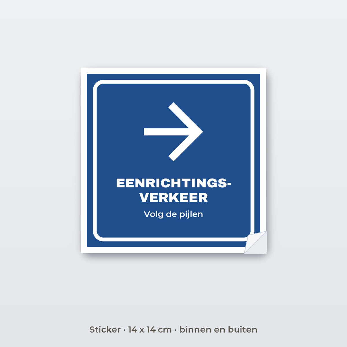 Bordje Eenrichtingsverkeer - Sticker 14 x 14 cm