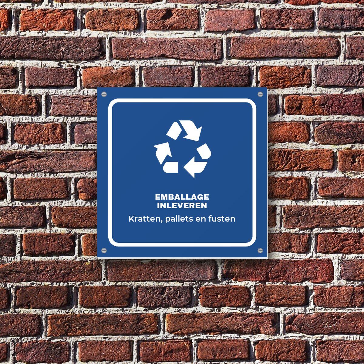Bordje Emballage inleveren aan de muur