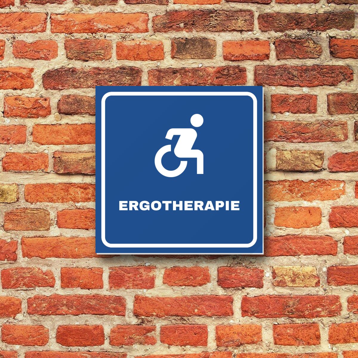Bordje Ergotherapie aan de muur