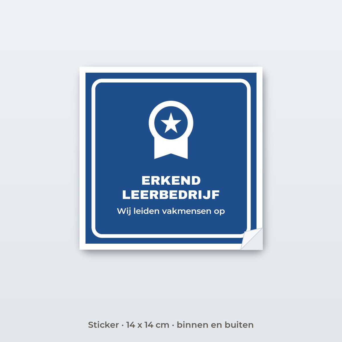 Bordje Erkend leerbedrijf - Sticker 14 x 14 cm