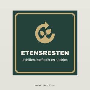 Bordje Etensresten - Forex 30 x 30 cm