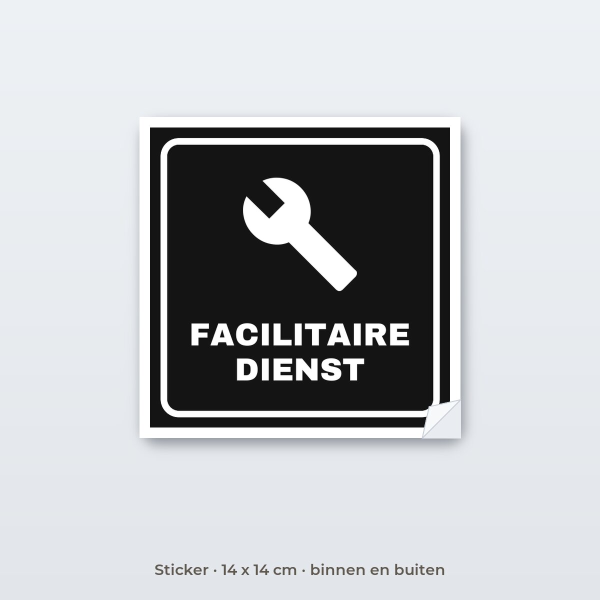 Deurbordje Facilitaire dienst - Sticker 14 x 14 cm