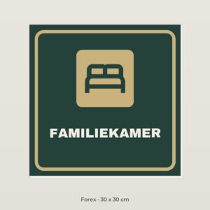 Deurbordje Familiekamer - Forex 30 x 30 cm