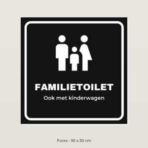 Deurbordje Familietoilet - Forex 30 x 30 cm