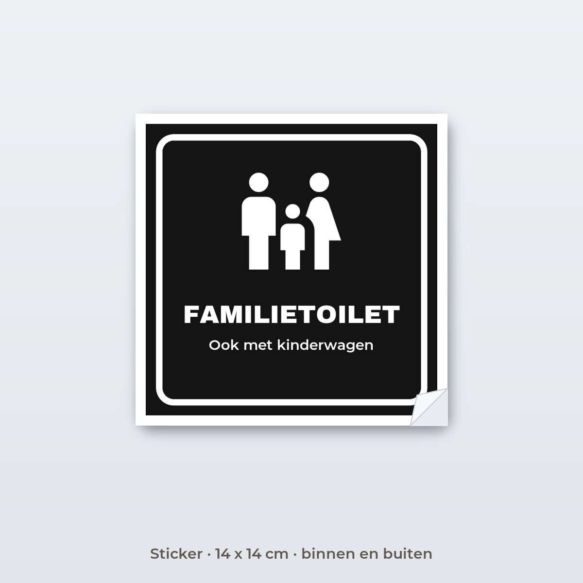 Deurbordje Familietoilet - Sticker 14 x 14 cm