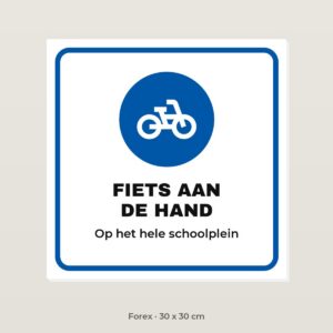 Bordje Fiets aan de hand - Forex 30 x 30 cm