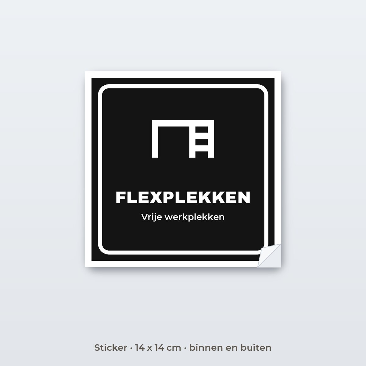 Deurbordje Flexplekken - Sticker 14 x 14 cm