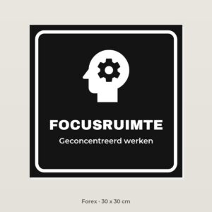 Deurbordje Focusruimte - Forex 30 x 30 cm