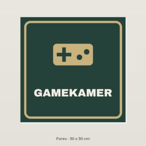 Deurbordje Gamekamer - Forex 30 x 30 cm