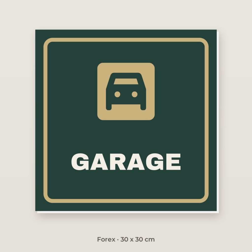 Deurbordje Garage - Forex 30 x 30 cm