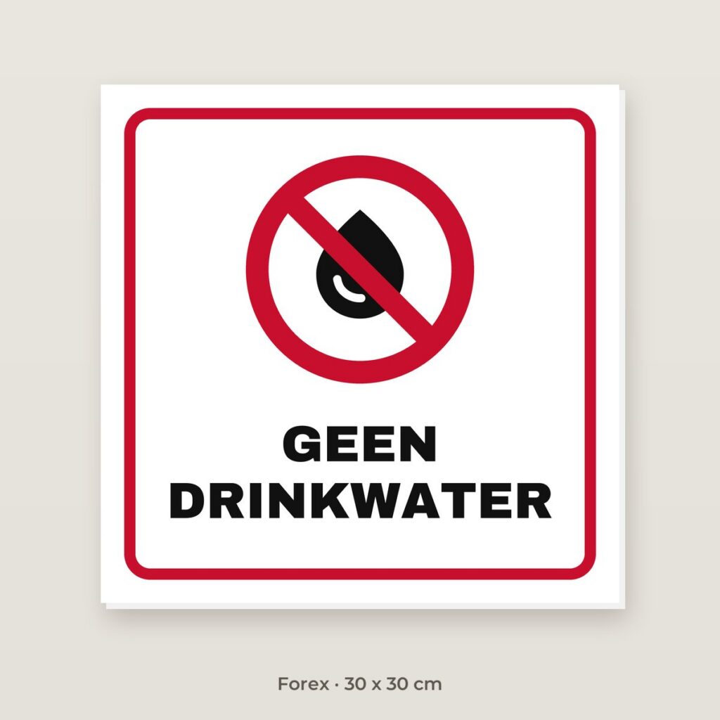Bordje Geen drinkwater - Forex 30 x 30 cm