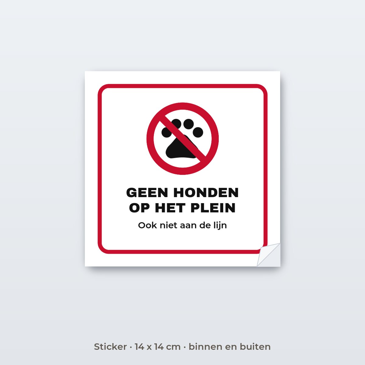 Bordje Geen honden op het schoolplein - Sticker 14 x 14 cm