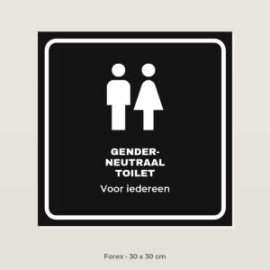 Deurbordje Genderneutraal toilet - Forex 30 x 30 cm