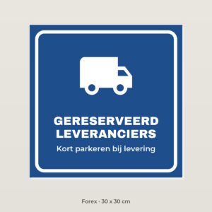 Bordje Gereserveerd leveranciers - Forex 30 x 30 cm