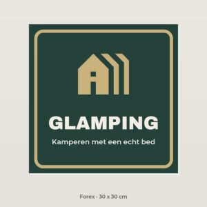 Bordje Glamping - Forex 30 x 30 cm