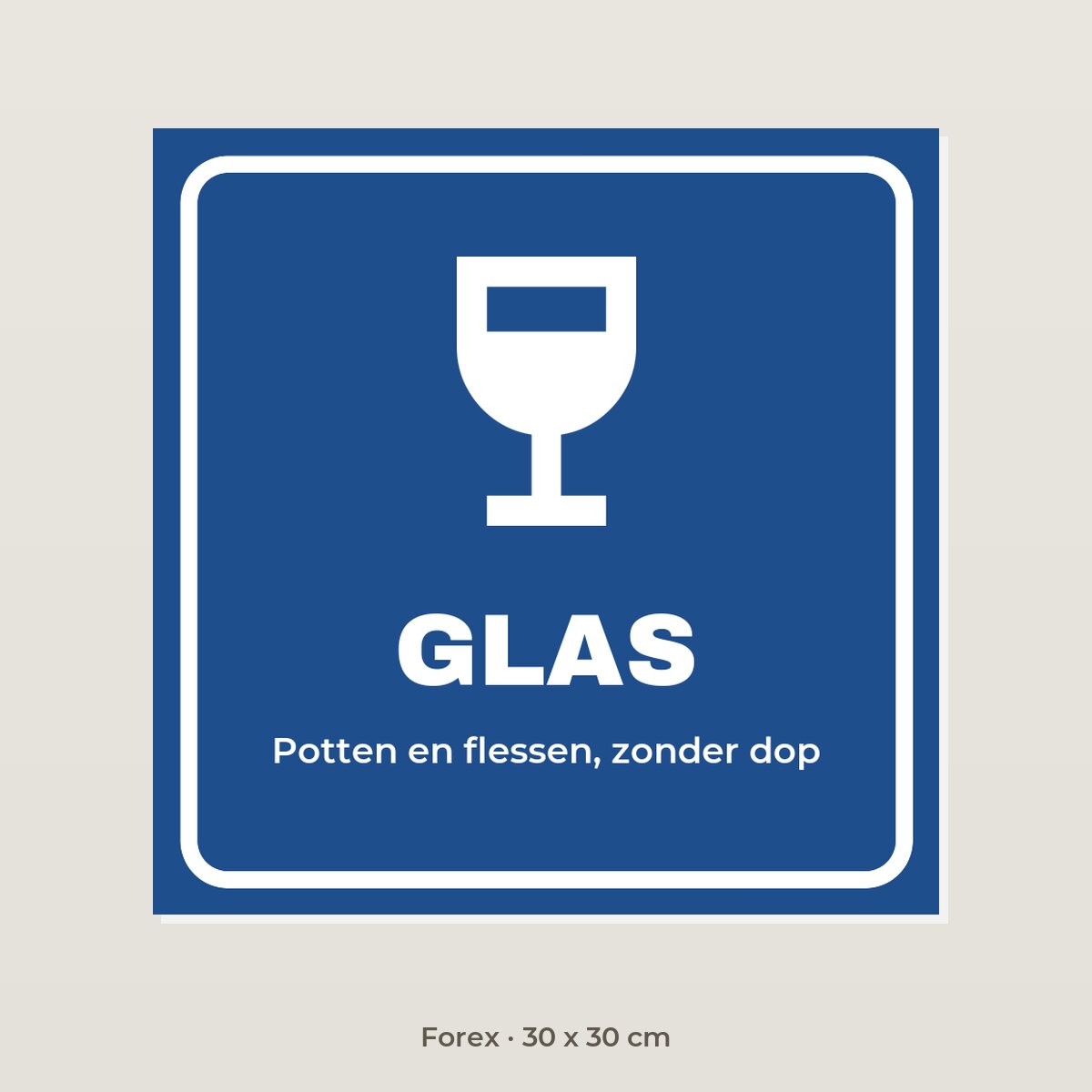 Bordje Glas - Forex 30 x 30 cm