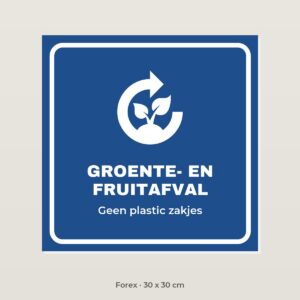 Bordje Groente- en fruitafval - Forex 30 x 30 cm