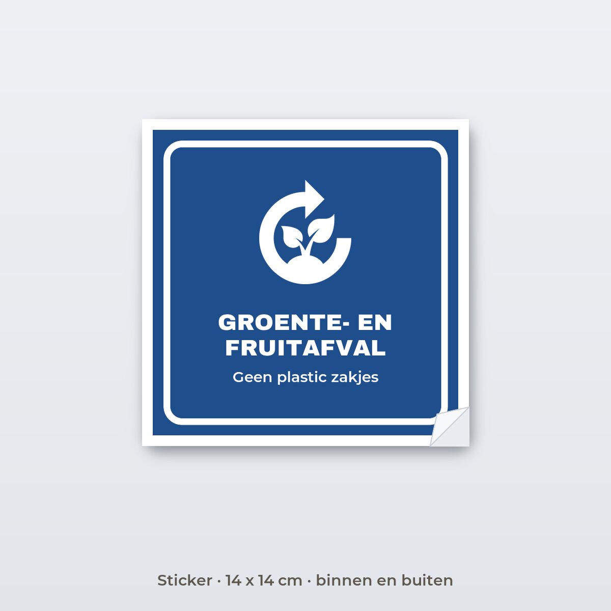 Bordje Groente- en fruitafval - Sticker 14 x 14 cm