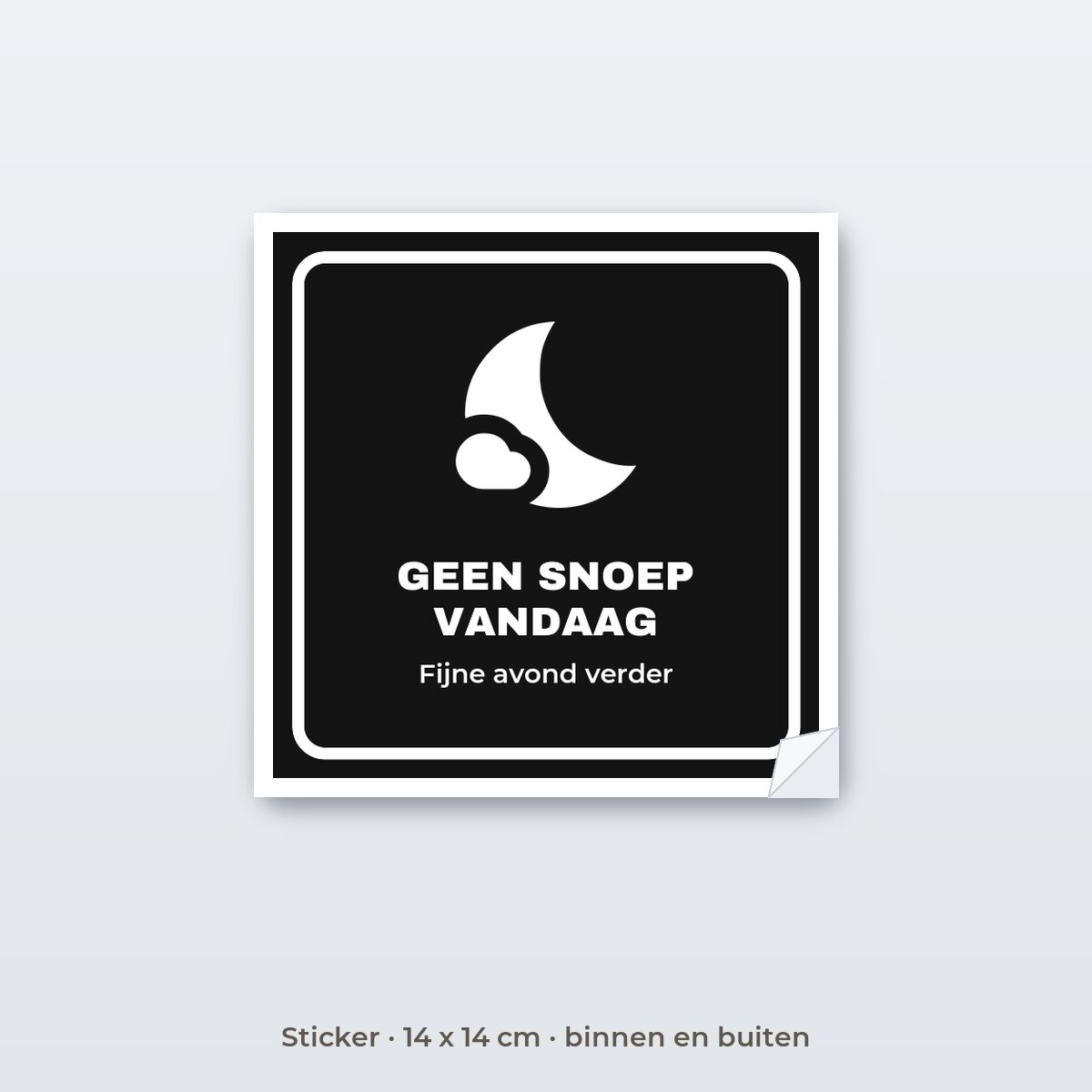 Bordje Geen Halloween hier - Sticker 14 x 14 cm