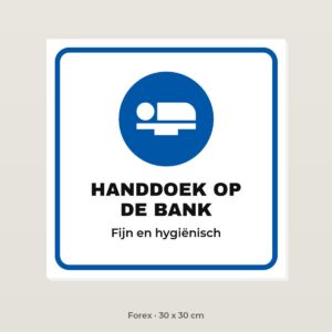 Bordje Handdoek op de behandelbank - Forex 30 x 30 cm