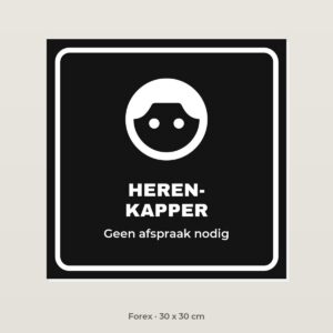 Bordje Herenkapper - Forex 30 x 30 cm