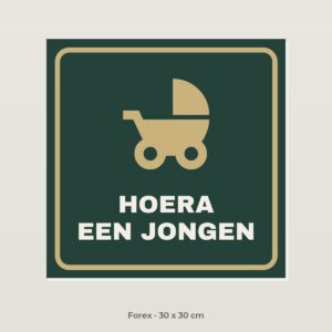 Bordje Hoera, een jongen - Forex 30 x 30 cm