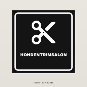 Bordje Hondentrimsalon - Forex 30 x 30 cm