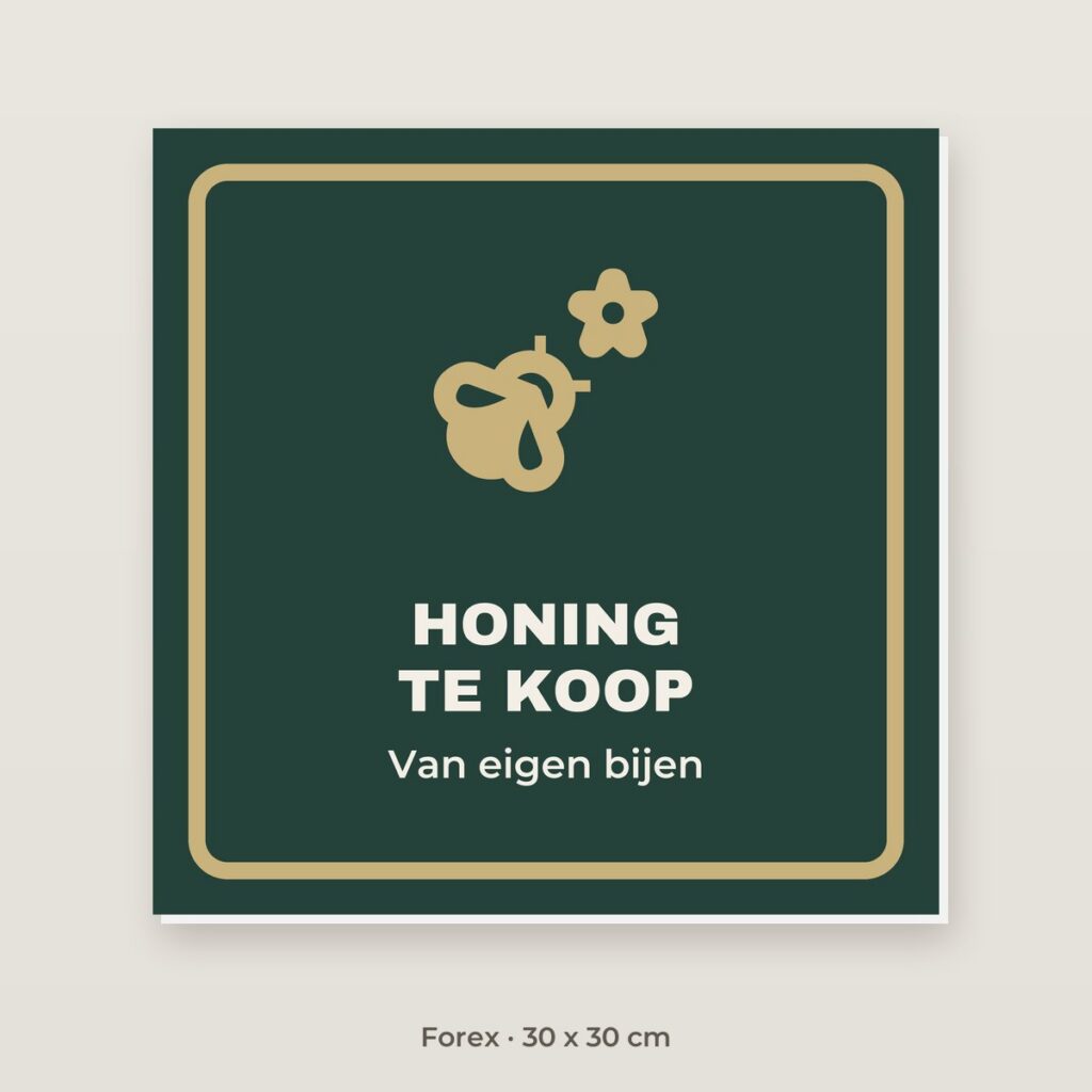 Bordje Honing te koop - Forex 30 x 30 cm