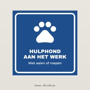 Bordje Hulphond aan het werk - Forex 30 x 30 cm