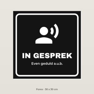Deurbordje In gesprek - Forex 30 x 30 cm