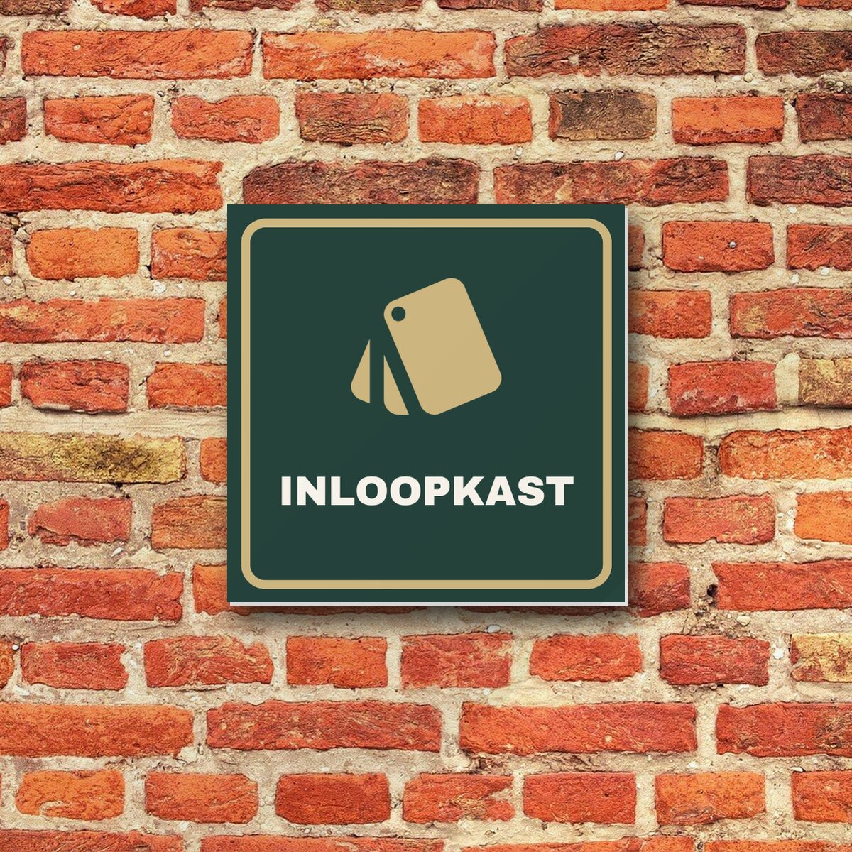 Deurbordje Inloopkast aan de muur