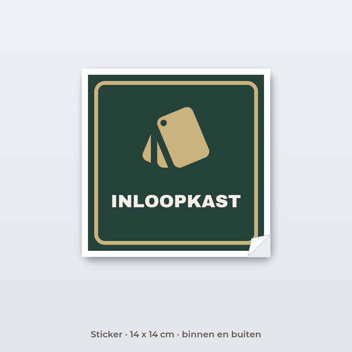 Deurbordje Inloopkast - Sticker 14 x 14 cm