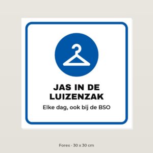 Bordje Jas in de luizenzak - Forex 30 x 30 cm