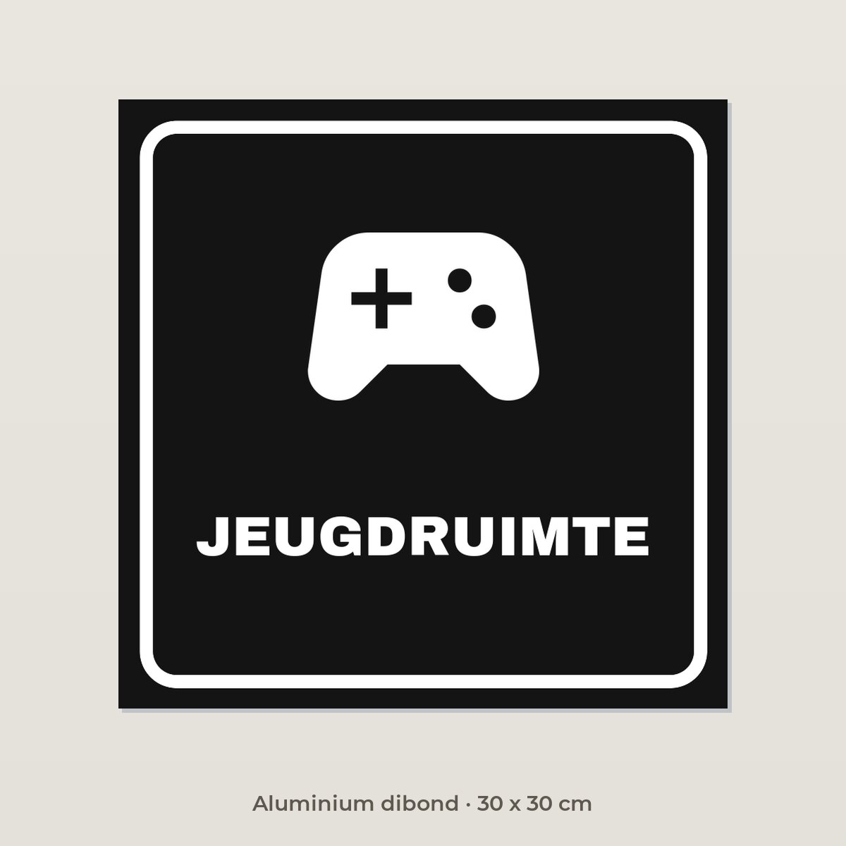 Deurbordje Jeugdruimte - Aluminium dibond 30 x 30 cm