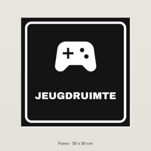 Deurbordje Jeugdruimte - Forex 30 x 30 cm