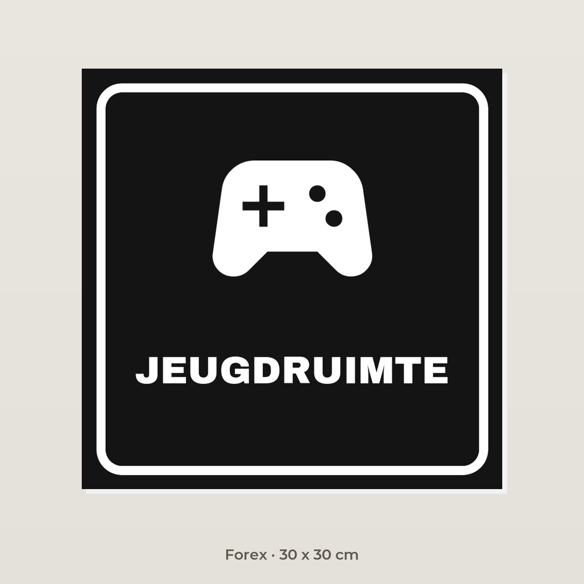 Deurbordje Jeugdruimte - Forex 30 x 30 cm
