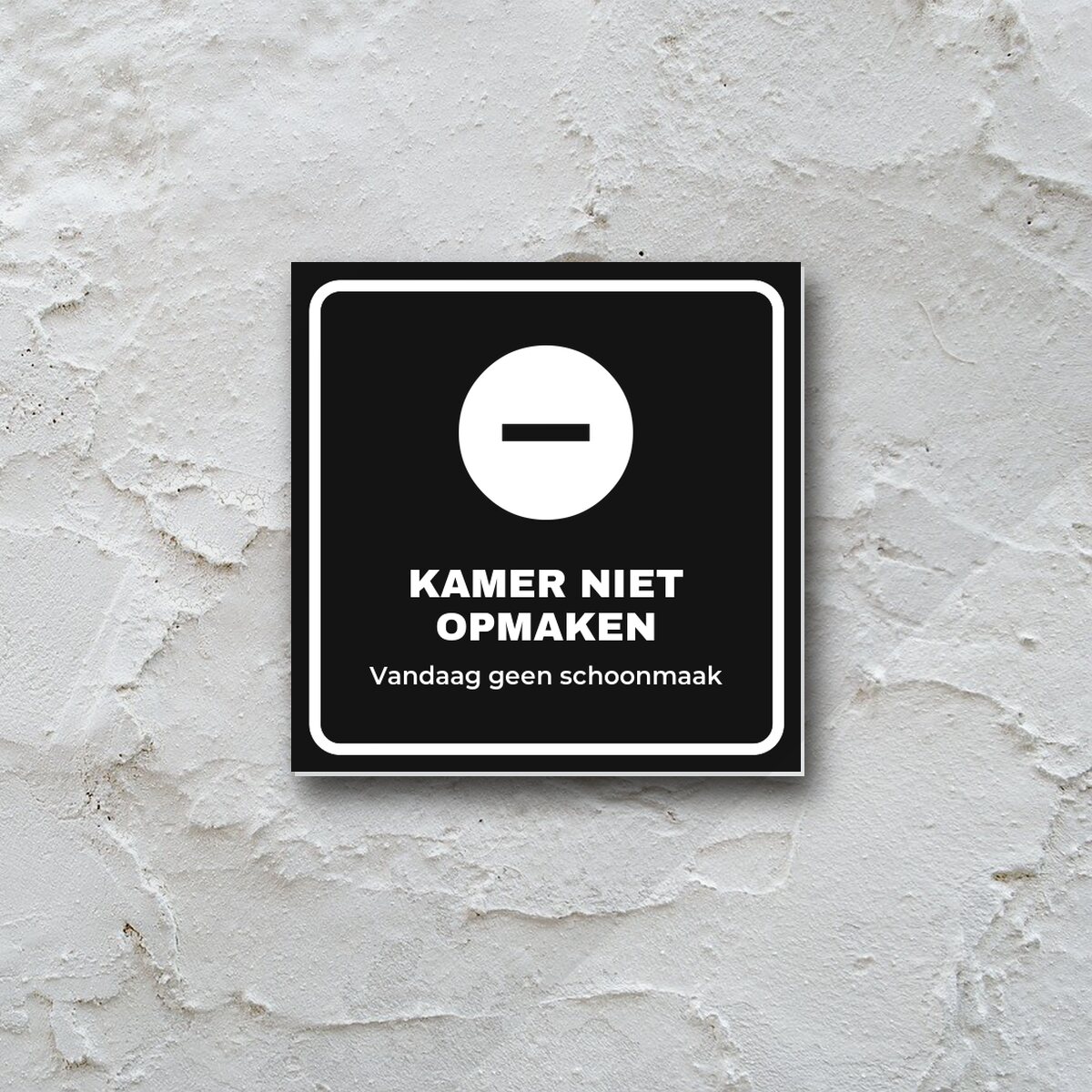 Deurbordje Kamer niet opmaken aan de muur