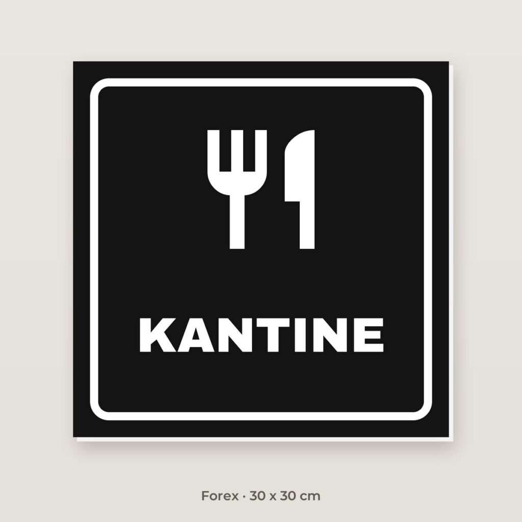 Deurbordje Kantine - Forex 30 x 30 cm