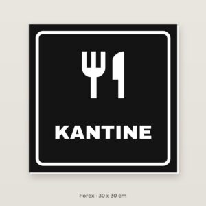 Deurbordje Kantine - Forex 30 x 30 cm