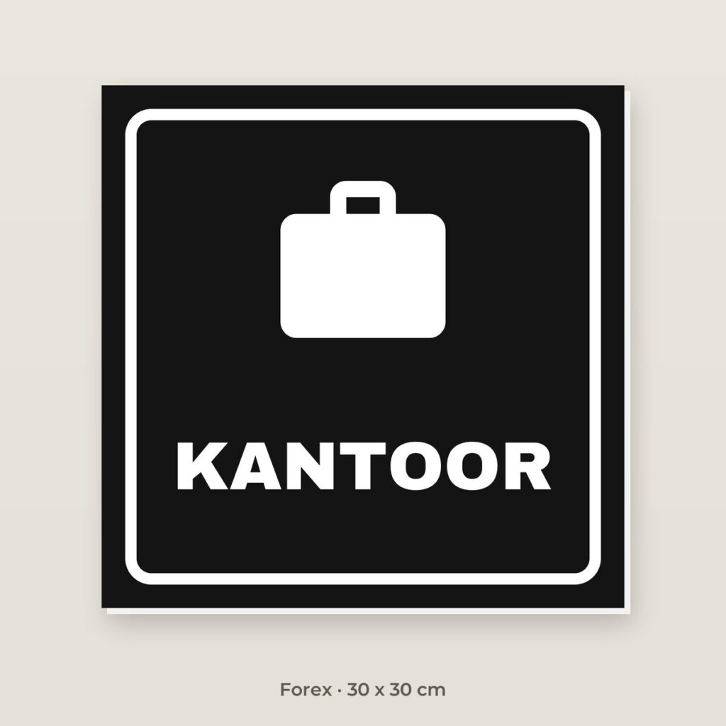 Deurbordje Kantoor - Forex 30 x 30 cm