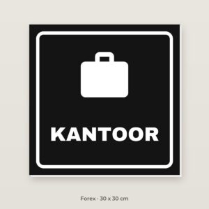 Deurbordje Kantoor - Forex 30 x 30 cm