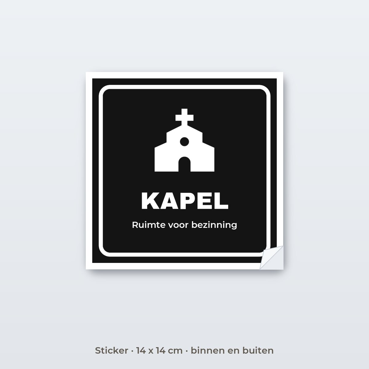 Deurbordje Kapel - Sticker 14 x 14 cm